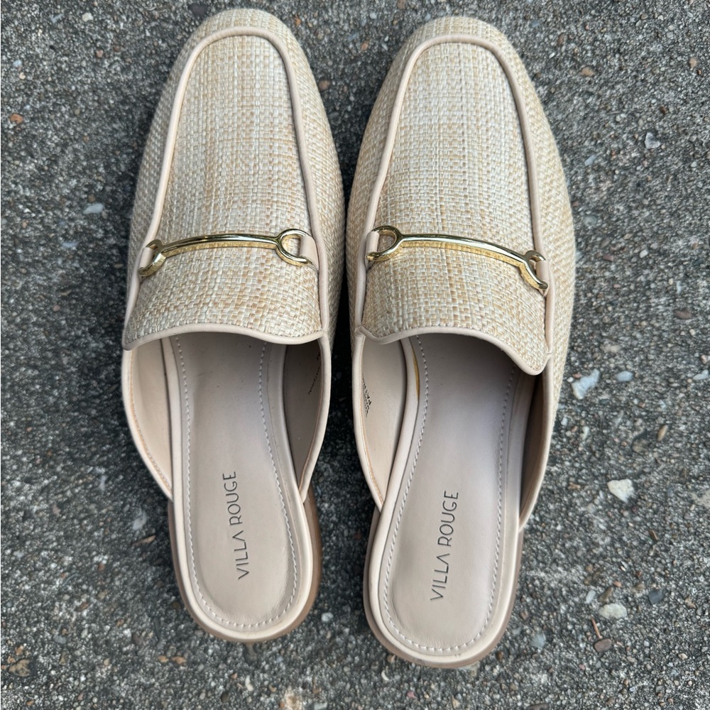 Cream and white slip  on loafer for spring and summer